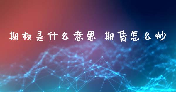 期权是什么意思 期货怎么炒_https://www.iteshow.com_商品期权_第2张