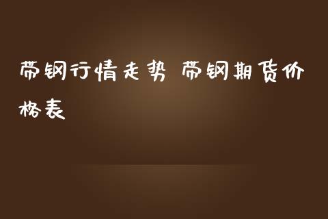 带钢行情走势 带钢期货价格表_https://www.iteshow.com_期货品种_第2张