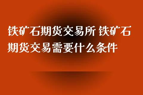 铁矿石期货交易所 铁矿石期货交易需要什么条件_https://www.iteshow.com_期货开户_第2张