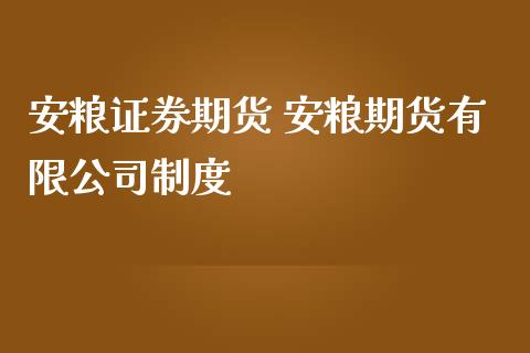 安粮证券期货 安粮期货有限公司制度_https://www.iteshow.com_期货知识_第2张