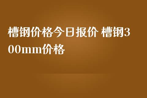 槽钢价格今日报价 槽钢300mm价格_https://www.iteshow.com_商品期权_第2张