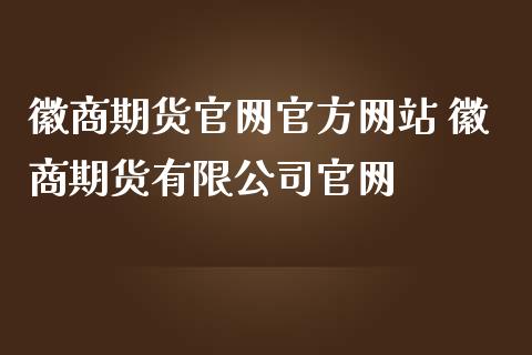 徽商期货官网官方网站 徽商期货有限公司官网_https://www.iteshow.com_股指期货_第2张