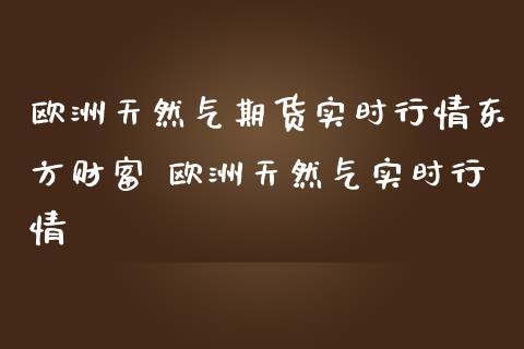 欧洲天然气期货实时行情东方财富 欧洲天然气实时行情_https://www.iteshow.com_期货品种_第2张