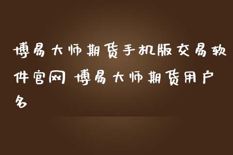 博易大师期货手机版交易软件官网 博易大师期货用户名_https://www.iteshow.com_股指期权_第2张