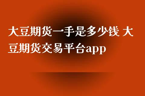 大豆期货一手是多少钱 大豆期货交易平台app_https://www.iteshow.com_原油期货_第2张