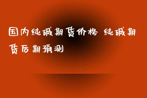 国内纯碱期货价格 纯碱期货后期预测_https://www.iteshow.com_期货品种_第2张