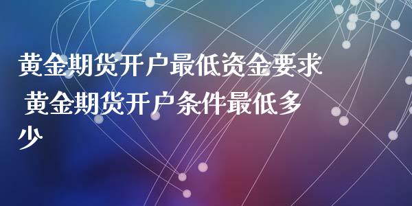 黄金期货开户最低资金要求 黄金期货开户条件最低多少_https://www.iteshow.com_期货品种_第2张