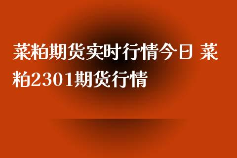 菜粕期货实时行情今日 菜粕2301期货行情_https://www.iteshow.com_股指期权_第2张