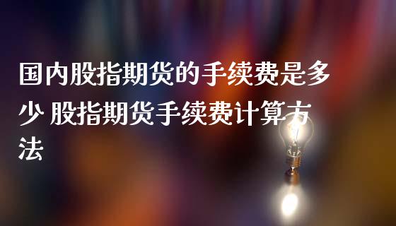 国内股指期货的手续费是多少 股指期货手续费计算方法_https://www.iteshow.com_期货交易_第2张