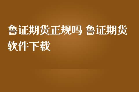 鲁证期货正规吗 鲁证期货软件下载_https://www.iteshow.com_期货知识_第2张