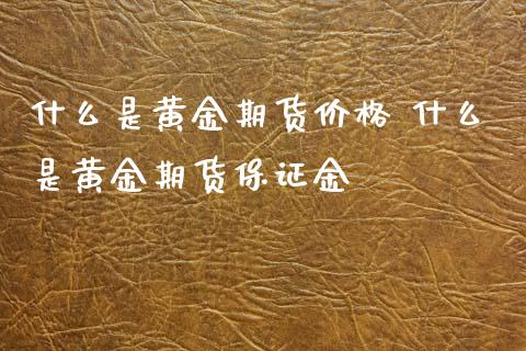 什么是黄金期货价格 什么是黄金期货保证金_https://www.iteshow.com_期货知识_第2张