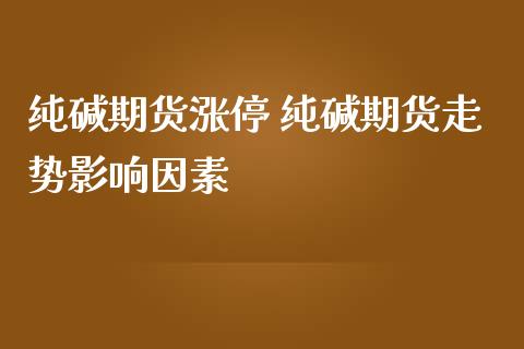 纯碱期货涨停 纯碱期货走势影响因素_https://www.iteshow.com_期货品种_第2张