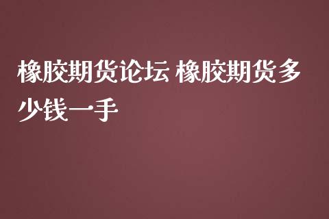 橡胶期货论坛 橡胶期货多少钱一手_https://www.iteshow.com_期货开户_第2张