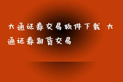 大通证券交易软件下载 大通证券期货交易_https://www.iteshow.com_商品期权_第2张