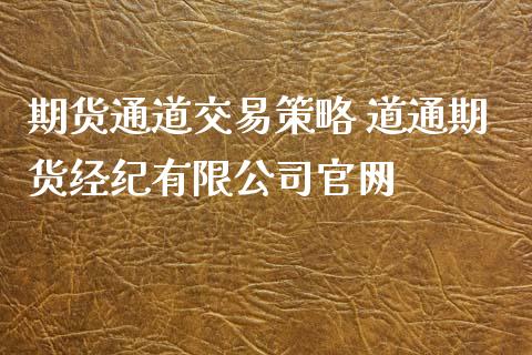 期货通道交易策略 道通期货经纪有限公司官网_https://www.iteshow.com_期货百科_第2张