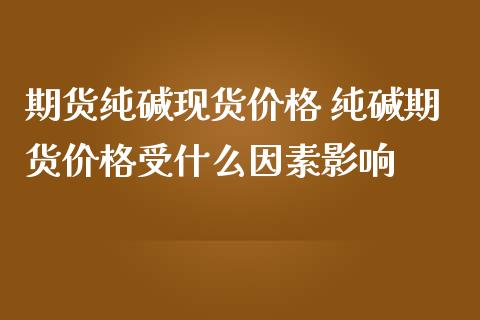 期货纯碱现货价格 纯碱期货价格受什么因素影响_https://www.iteshow.com_期货知识_第2张