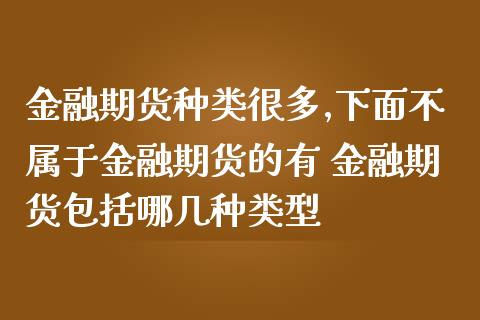 金融期货种类很多,下面不属于金融期货的有 金融期货包括哪几种类型_https://www.iteshow.com_原油期货_第2张