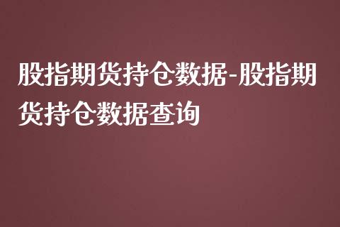 股指期货持仓数据-股指期货持仓数据查询_https://www.iteshow.com_期货手续费_第2张