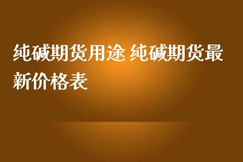 纯碱期货用途 纯碱期货最新价格表_https://www.iteshow.com_期货开户_第2张