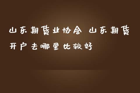 山东期货业协会 山东期货开户去哪里比较好_https://www.iteshow.com_商品期货_第2张