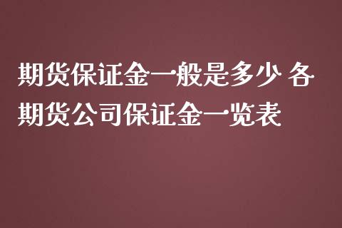 期货保证金一般是多少 各期货公司保证金一览表_https://www.iteshow.com_期货交易_第2张