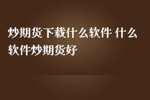 炒期货下载什么软件 什么软件炒期货好_https://www.iteshow.com_股指期权_第2张