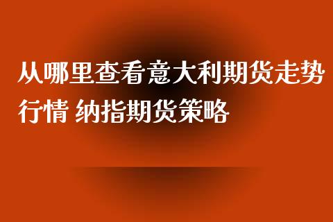 从哪里查看意大利期货走势行情 纳指期货策略_https://www.iteshow.com_期货交易_第2张