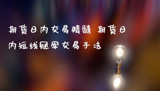 期货日内交易精髓 期货日内短线冠军交易手法_https://www.iteshow.com_股指期权_第2张