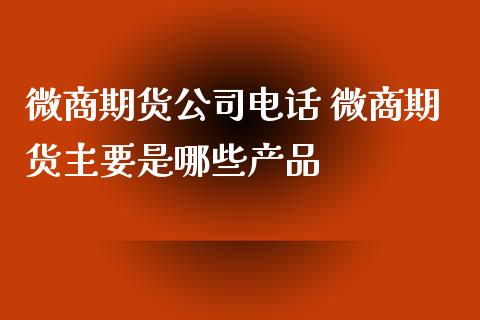 微商期货公司电话 微商期货主要是哪些产品_https://www.iteshow.com_原油期货_第2张