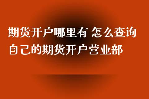 期货开户哪里有 怎么查询自己的期货开户营业部_https://www.iteshow.com_期货交易_第2张