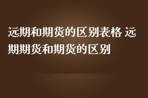 远期和期货的区别表格 远期期货和期货的区别_https://www.iteshow.com_期货百科_第2张