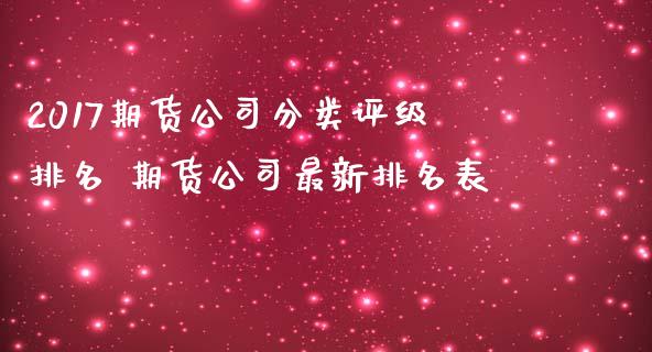 2017期货公司分类评级排名 期货公司最新排名表_https://www.iteshow.com_期货公司_第2张