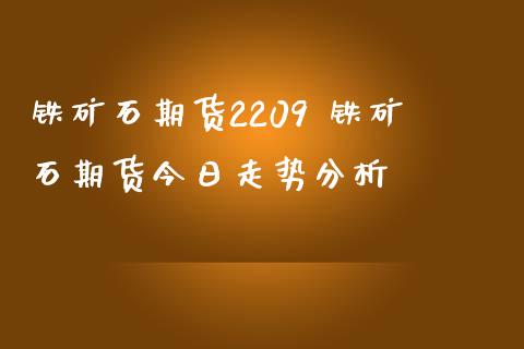 铁矿石期货2209 铁矿石期货今日走势分析_https://www.iteshow.com_商品期货_第2张