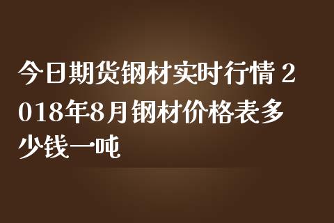 今日期货钢材实时行情 2018年8月钢材价格表多少钱一吨_https://www.iteshow.com_期货品种_第2张