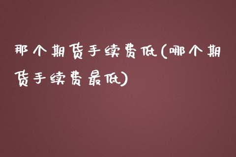 那个期货手续费低(哪个期货手续费最低)_https://www.iteshow.com_期货开户_第1张