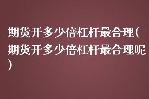 期货开多少倍杠杆最合理(期货开多少倍杠杆最合理呢)_https://www.iteshow.com_股指期权_第1张