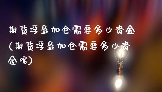 期货浮盈加仓需要多少资金(期货浮盈加仓需要多少资金呢)_https://www.iteshow.com_期货手续费_第1张