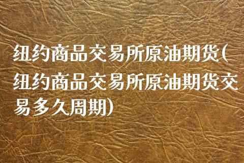 纽约商品交易所原油期货(纽约商品交易所原油期货交易多久周期)_https://www.iteshow.com_基金_第1张