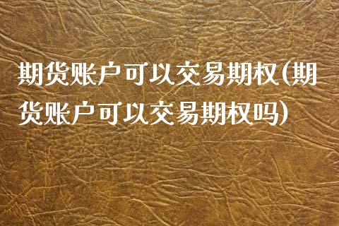 期货账户可以交易期权(期货账户可以交易期权吗)_https://www.iteshow.com_基金_第1张