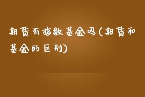 期货有指数基金吗(期货和基金的区别)_https://www.iteshow.com_黄金期货_第1张