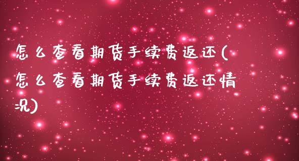 怎么查看期货手续费返还(怎么查看期货手续费返还情况)_https://www.iteshow.com_期货交易_第1张