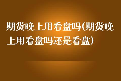 期货晚上用看盘吗(期货晚上用看盘吗还是看盘)_https://www.iteshow.com_期货品种_第1张