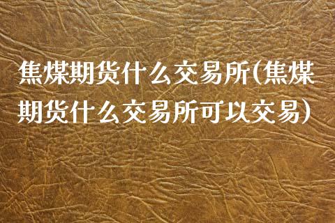 焦煤期货什么交易所(焦煤期货什么交易所可以交易)_https://www.iteshow.com_期货百科_第1张