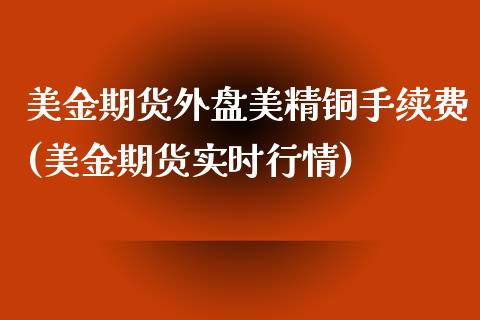 美金期货外盘美精铜手续费(美金期货实时行情)_https://www.iteshow.com_基金_第1张