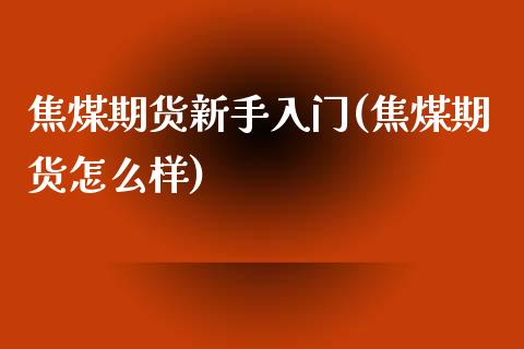 焦煤期货新手入门(焦煤期货怎么样)_https://www.iteshow.com_期货百科_第1张