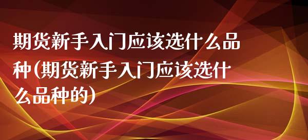 期货新手入门应该选什么品种(期货新手入门应该选什么品种的)_https://www.iteshow.com_商品期货_第1张