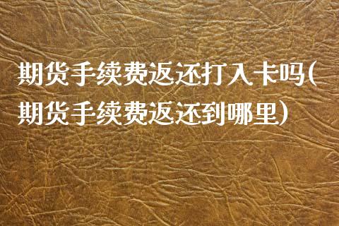 期货手续费返还打入卡吗(期货手续费返还到哪里)_https://www.iteshow.com_期货知识_第1张