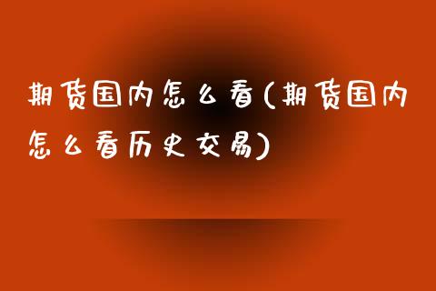 期货国内怎么看(期货国内怎么看历史交易)_https://www.iteshow.com_股指期权_第1张