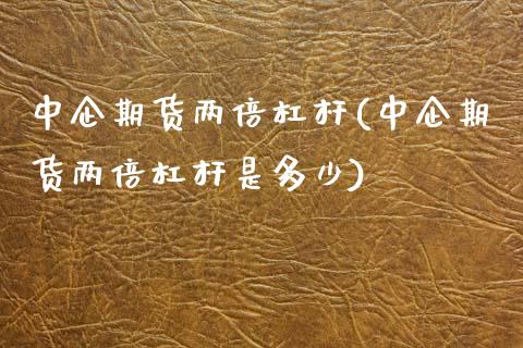 中企期货两倍杠杆(中企期货两倍杠杆是多少)_https://www.iteshow.com_期货手续费_第1张