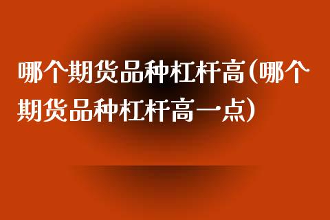 哪个期货品种杠杆高(哪个期货品种杠杆高一点)_https://www.iteshow.com_期货公司_第1张